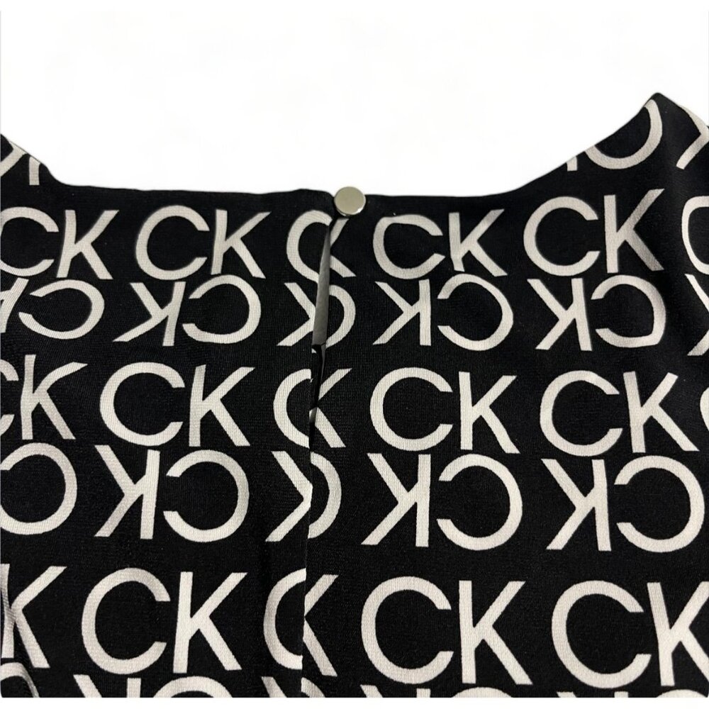 Calvin Klein Black & White Sleeveless Logo Top – Women’s Size M - Picture 11 of 11